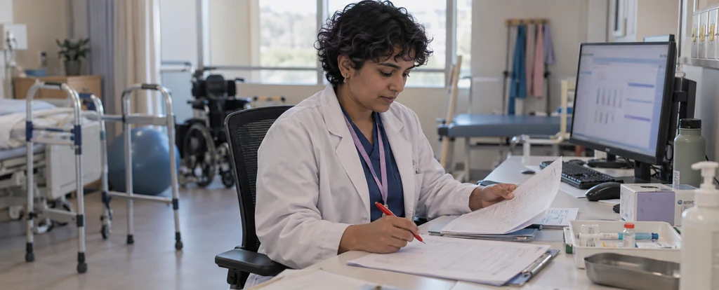 Illustration of a person working as a rehabilitation medicine physician