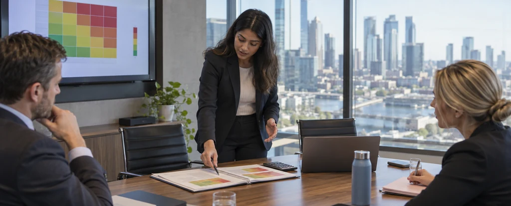 Illustration of a person working as a risk analyst