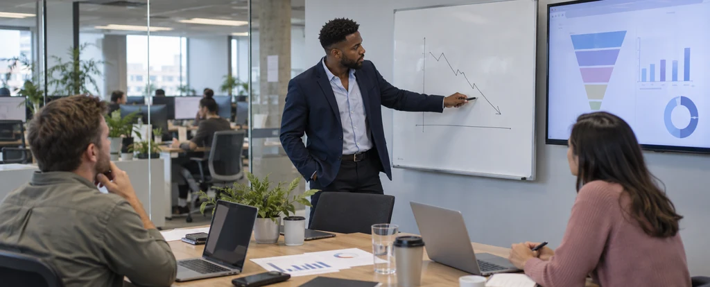 Illustration of a person working as a sales manager