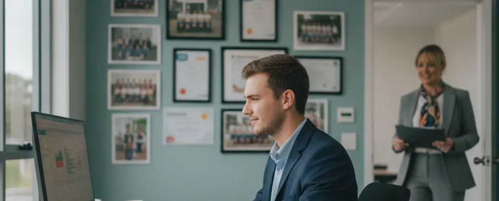 Illustration of a person working as a school principal