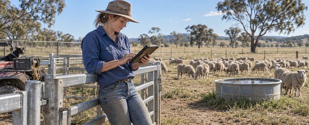 Illustration of a person working as a sheep farmer