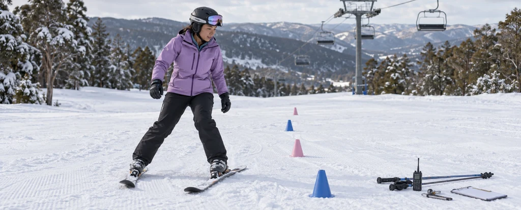 Illustration of a person working as a ski instructor