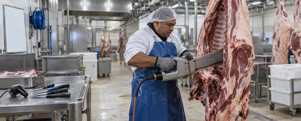 Illustration of a person working as a slaughterer