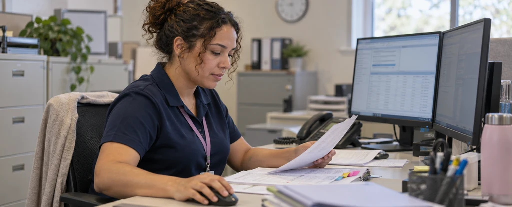 Illustration of a person working as a social security assessor