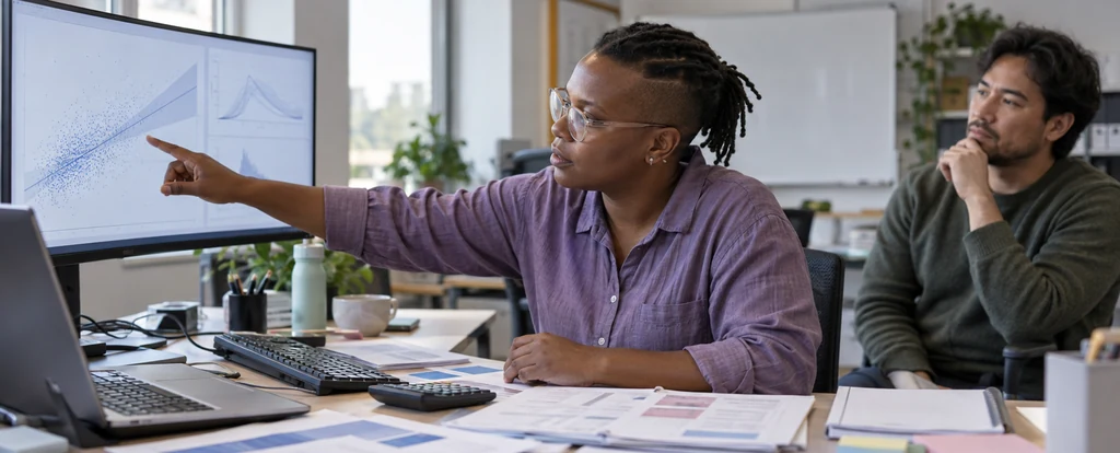 Illustration of a person working as a statistician