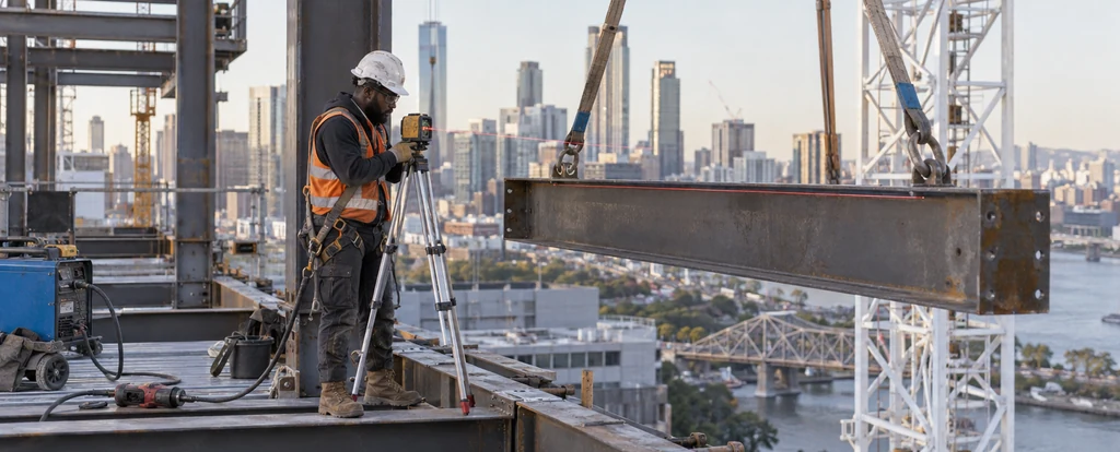 Illustration of a person working as a steel erector