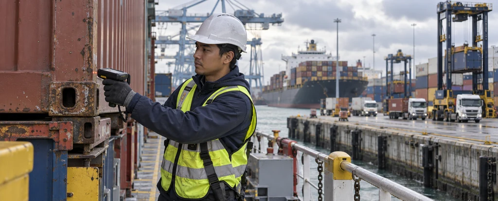 Illustration of a person working as a stevedore