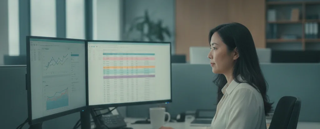 Illustration of a person working as a supply chain analyst
