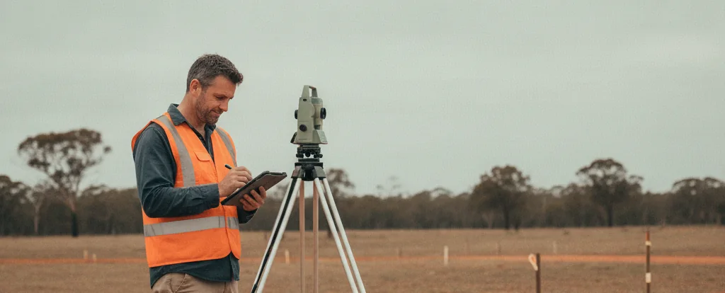Illustration of a person working as a surveyor