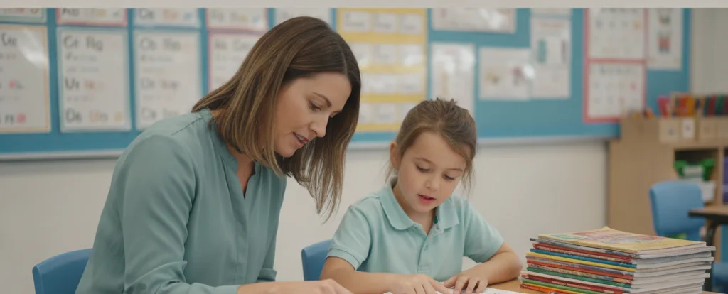 Illustration of a person working as a teacher aide