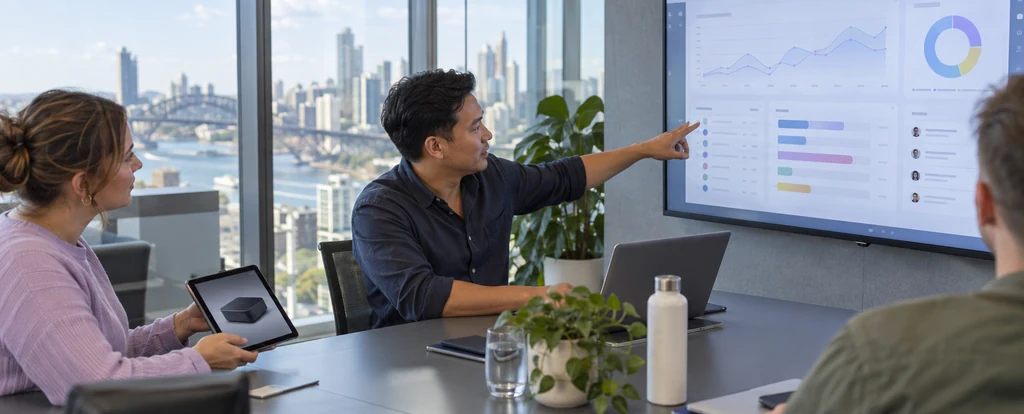 Illustration of a person working as a technology sales representative