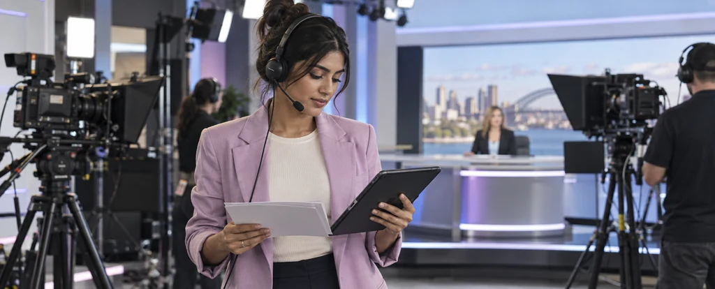 Illustration of a person working as a television presenter