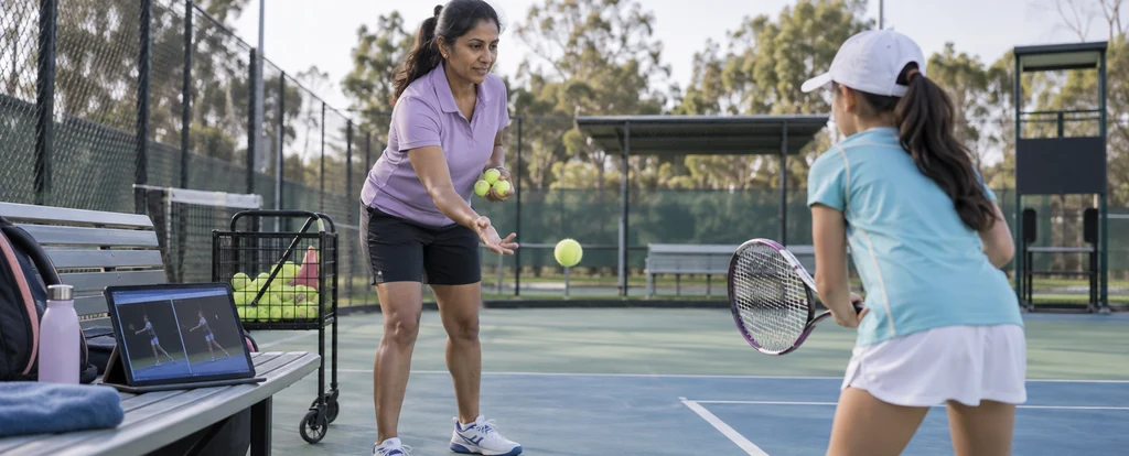 Illustration of a person working as a tennis coach