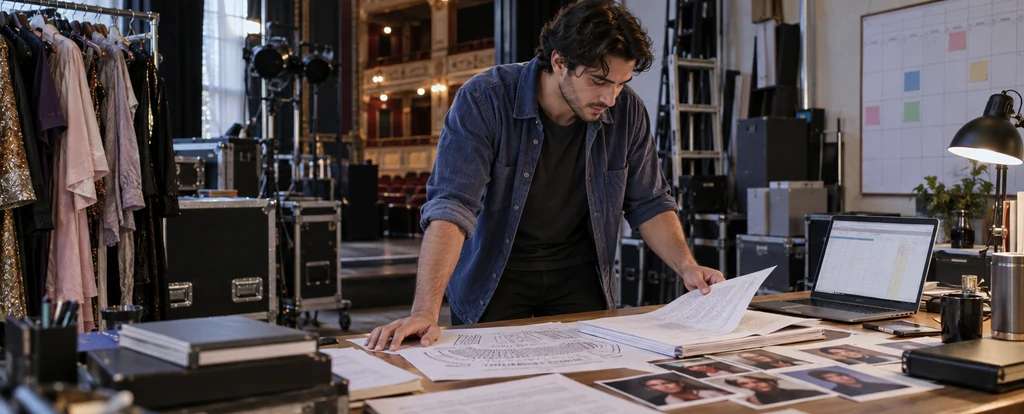 Illustration of a person working as a theatre producer