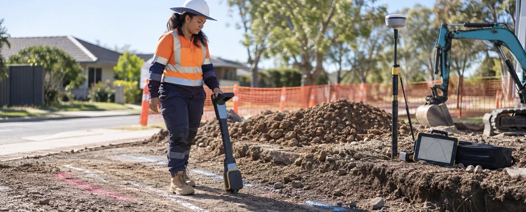 Illustration of a person working as an underground services locator