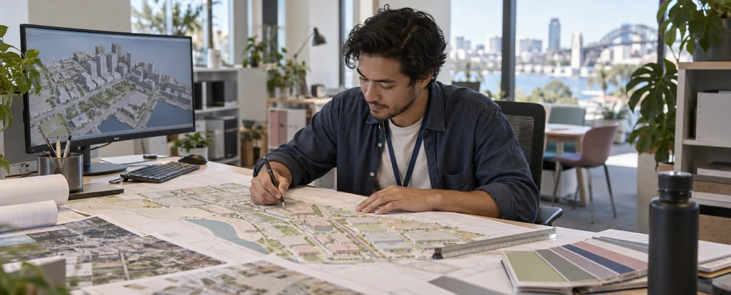 Illustration of a person working as an urban designer