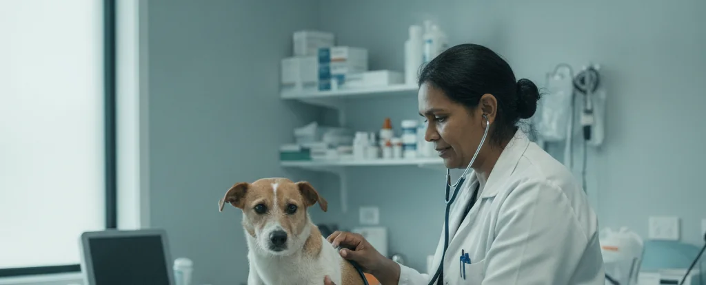 Illustration of a person working as a veterinarian