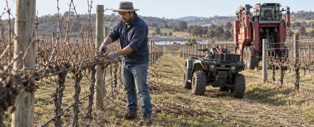 Illustration of a person working as a vineyard worker