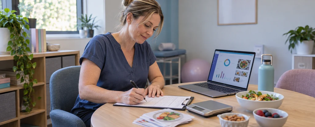 Illustration of a person working as a weight loss consultant