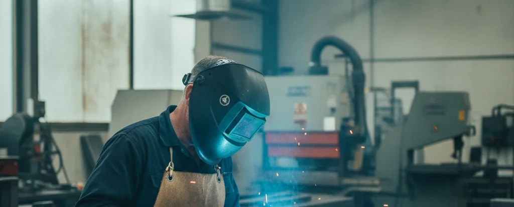 Illustration of a person working as a welder