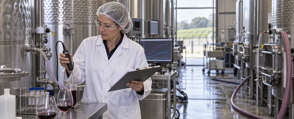 Illustration of a person working as a winemaker