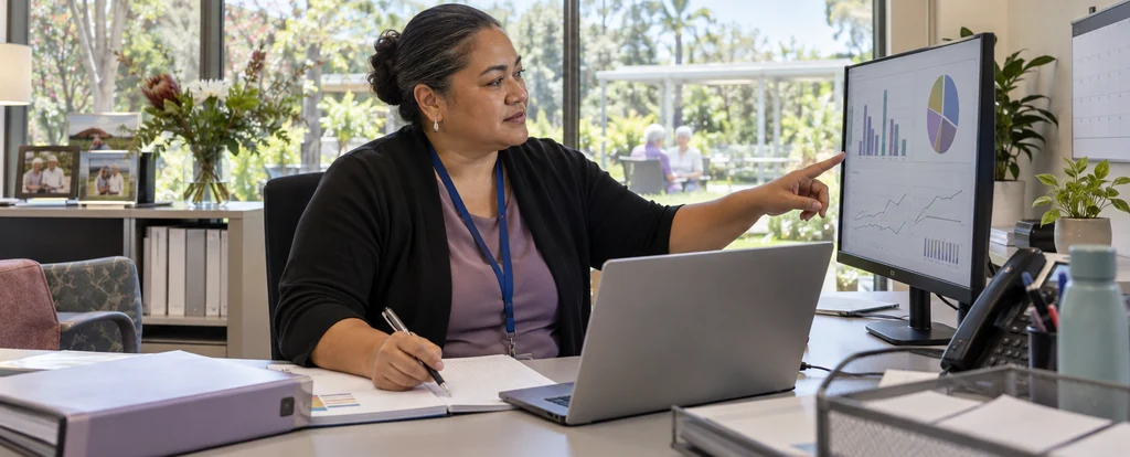 Illustration of a person working as an aged care manager