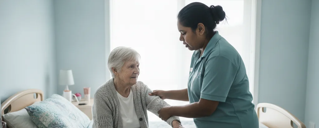 Illustration of a person working as an aged care worker