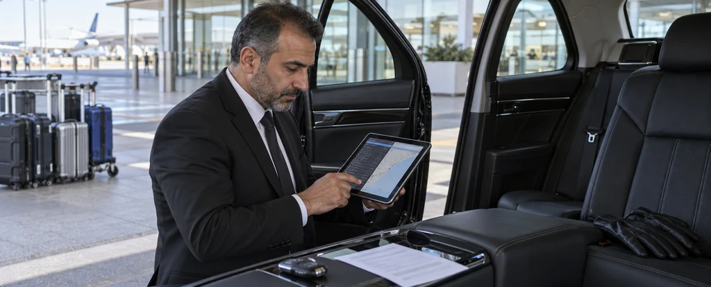 Illustration of a person working as a chauffeur