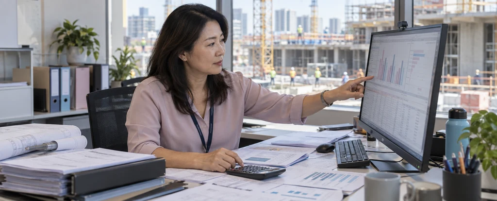 Illustration of a person working as a costing officer
