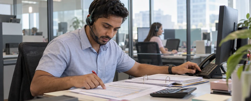 Illustration of a person working as a debt collector