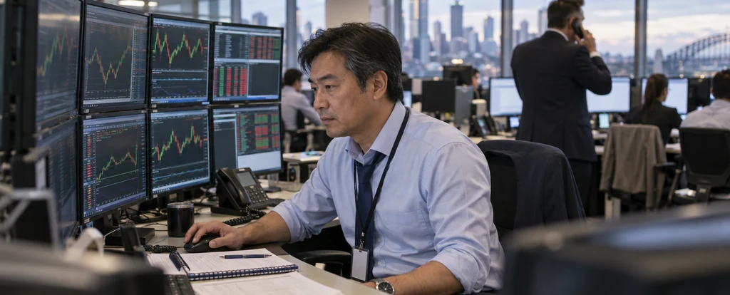 Illustration of a person working as a foreign exchange dealer