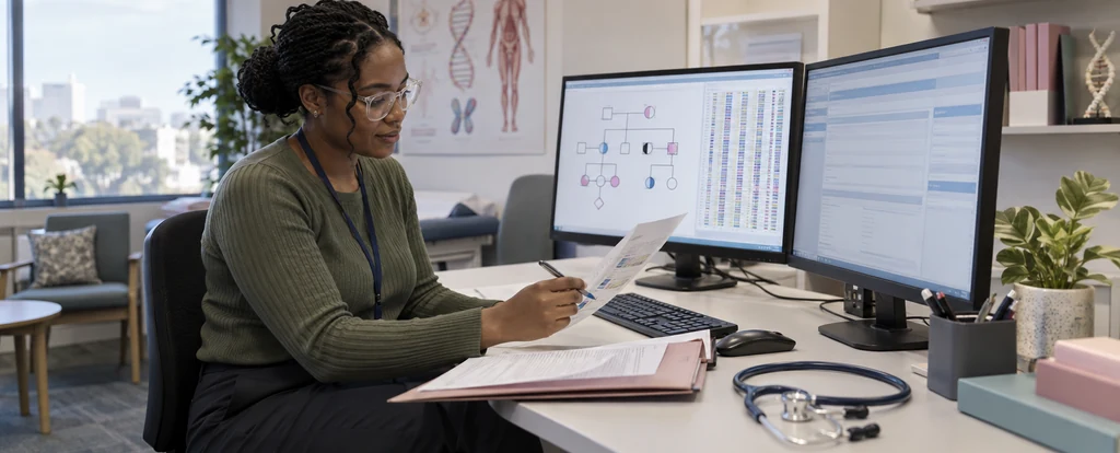 Illustration of a person working as a genetic counsellor