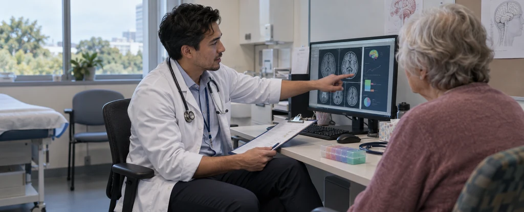 Illustration of a person working as a geriatrician