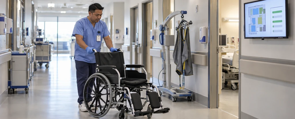 Illustration of a person working as a hospital orderly
