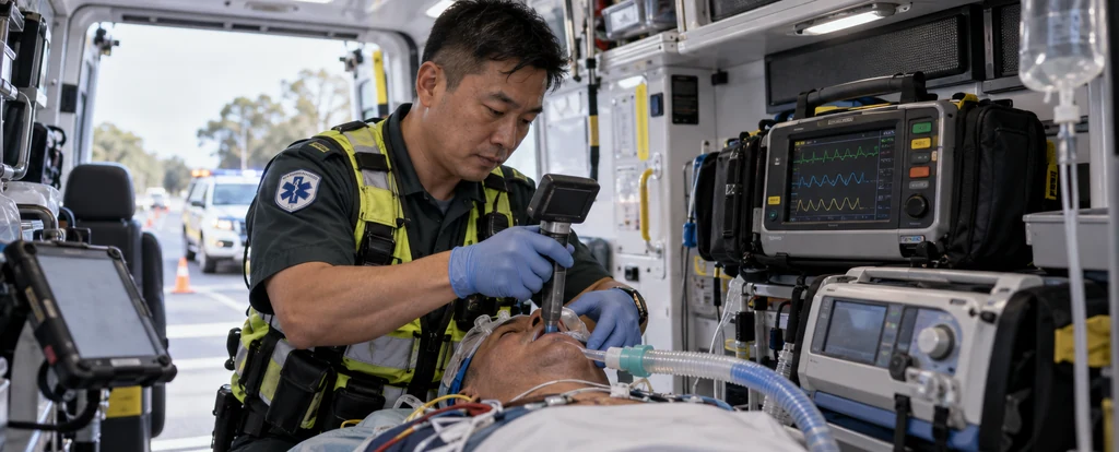 Illustration of a person working as an intensive care paramedic