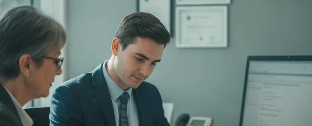 Illustration of a person working as a loan officer