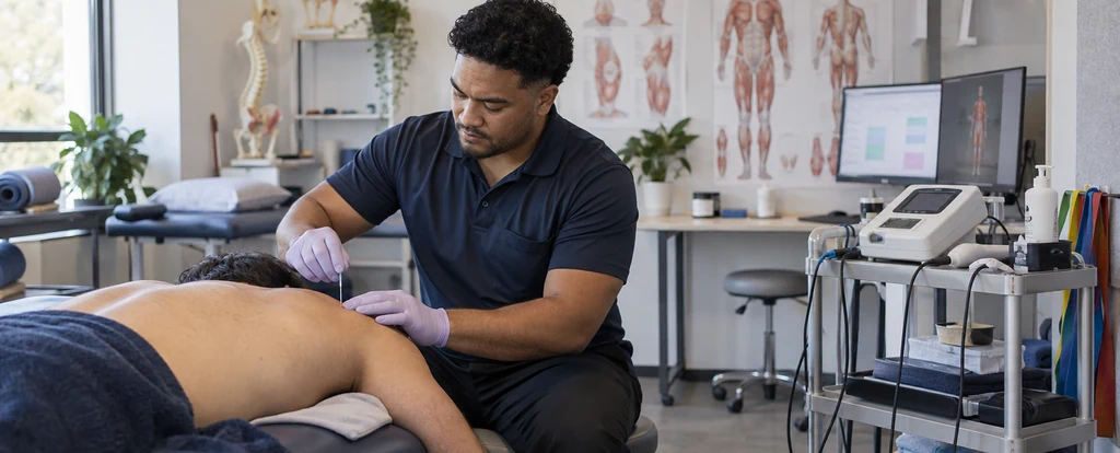 Illustration of a person working as a myotherapist