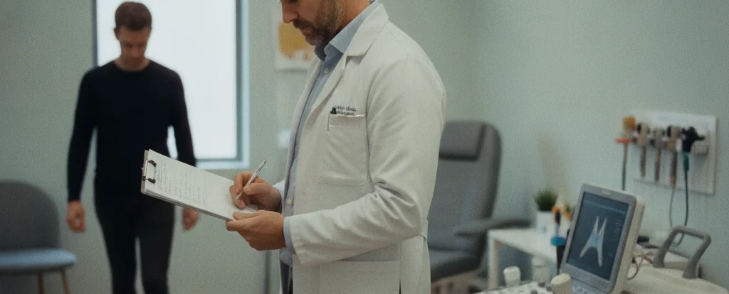 Illustration of a person working as a podiatrist