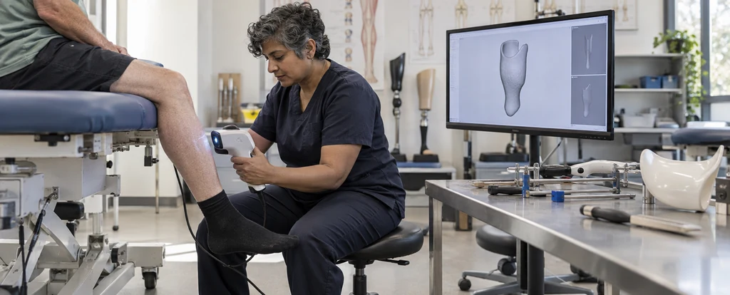 Illustration of a person working as a prosthetist and orthotist