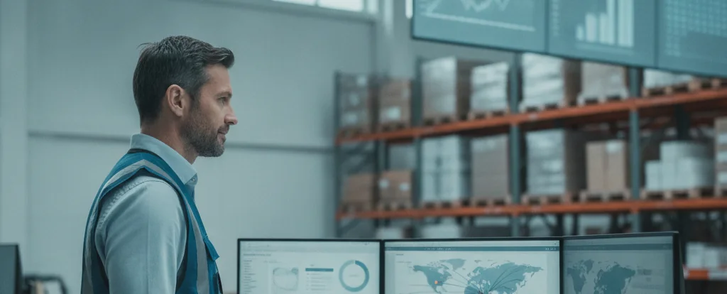 Illustration of a person working as a supply chain manager