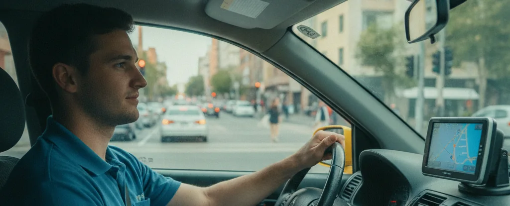 Illustration of a person working as a taxi driver