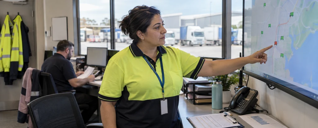 Illustration of a person working as a transport manager